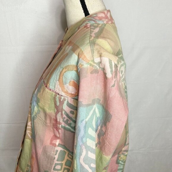 Orvis Sz S Funky Pastels Cotton Short Jacket Blazer - Picture 7 of 7